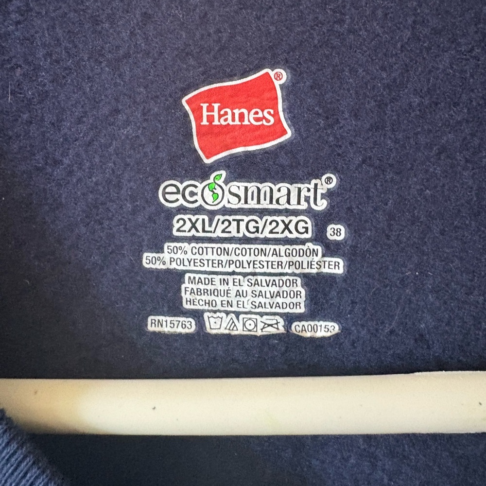 BIG AND TALL! Hanes Blue Crewneck Sweatshirt - Picture 3 of 3